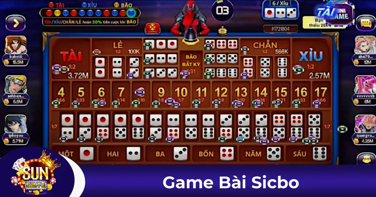 Hướng dẫn cách chơi game bài Sicbo tại Sun52