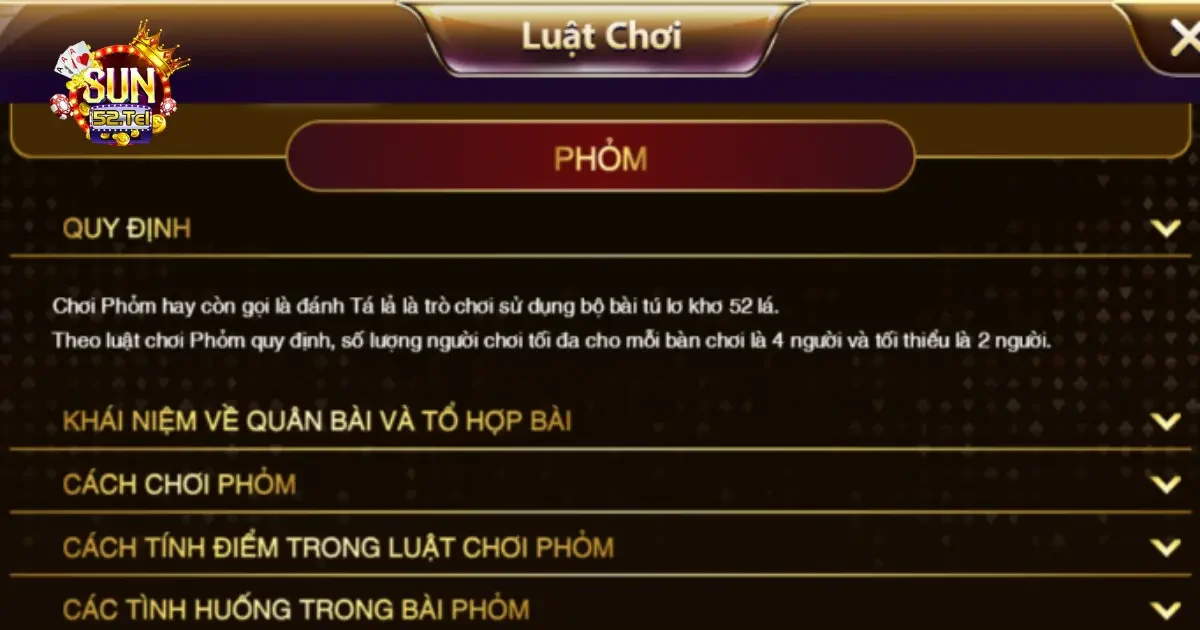 Các Loại Phỏm Trong Game